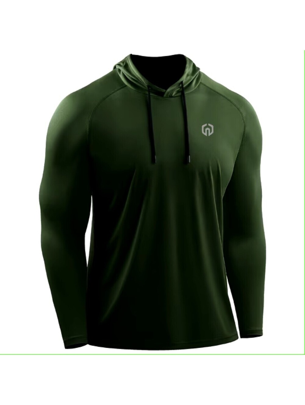 NWT Neleus Men’s Olive Green UPF 50+ Long Sleeve Sun Hoodie, XL